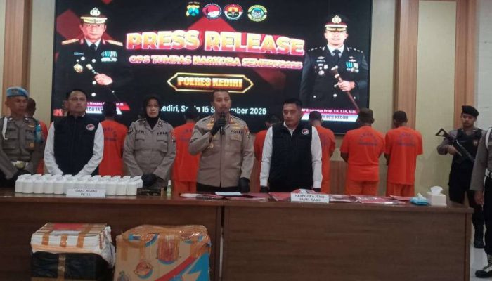 Berantas Peredaran Narkoba, Polres Kediri Tangkap 16 Tersangka dan Sita Ribuan Barang Haram