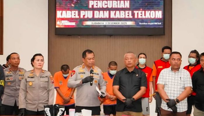 Polrestabes Surabaya Ringkus Delapan Pencuri Kabel Fasilitas Publik