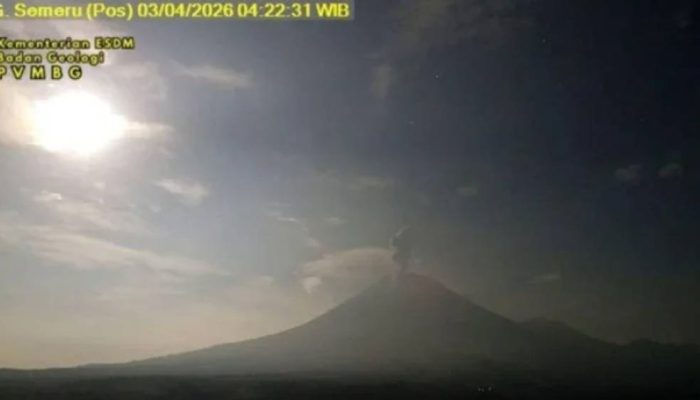 Gunung Semeru Aktif, Kolom Abu Naik Turun, Status Tetap Siaga