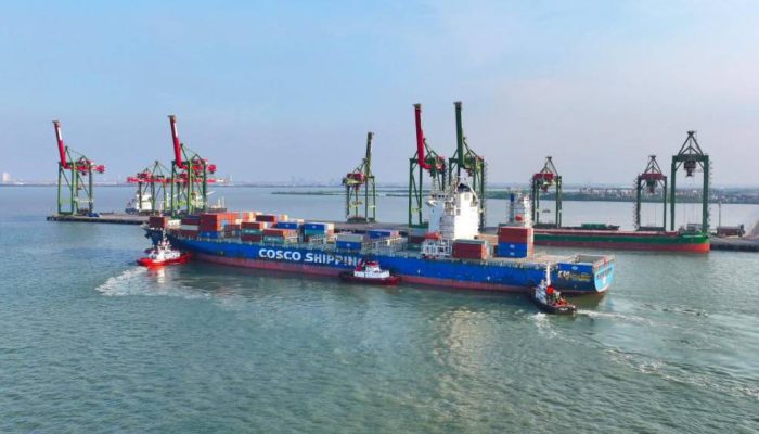 Kedatangan Perdana MV Cosco Haifa Dorong Pertumbuhan Peti Kemas Internasional TTL hingga 90 Persen
